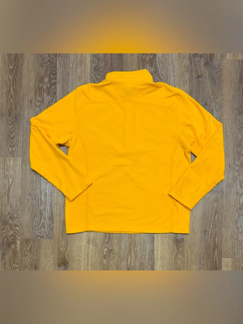 The North Face Men’s Yellow Fleece Zip Pullover with Gray Chest Pocket
